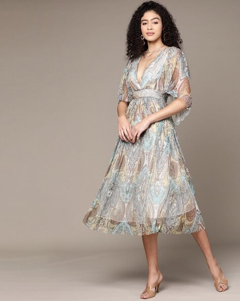 LABEL RITU KUMAR Paisley Print Fit & Flare Dress