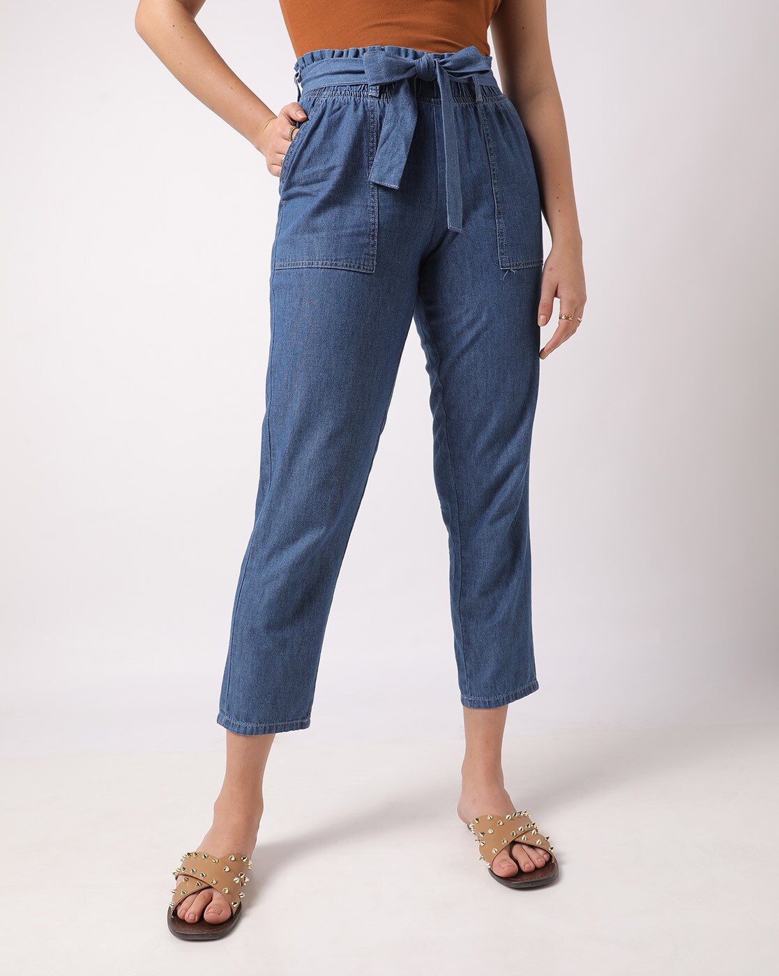 LIAM DENIM FRAYED HEM CULOTTES - ShopperBoard