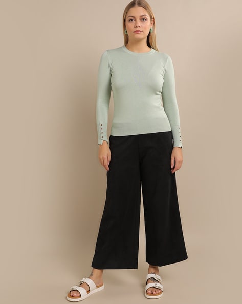 Buy Black Trousers & Pants for Women by Fyre Rose Online