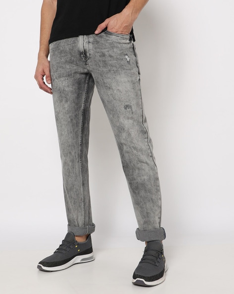 Grey Distressed Jeans A M A N D