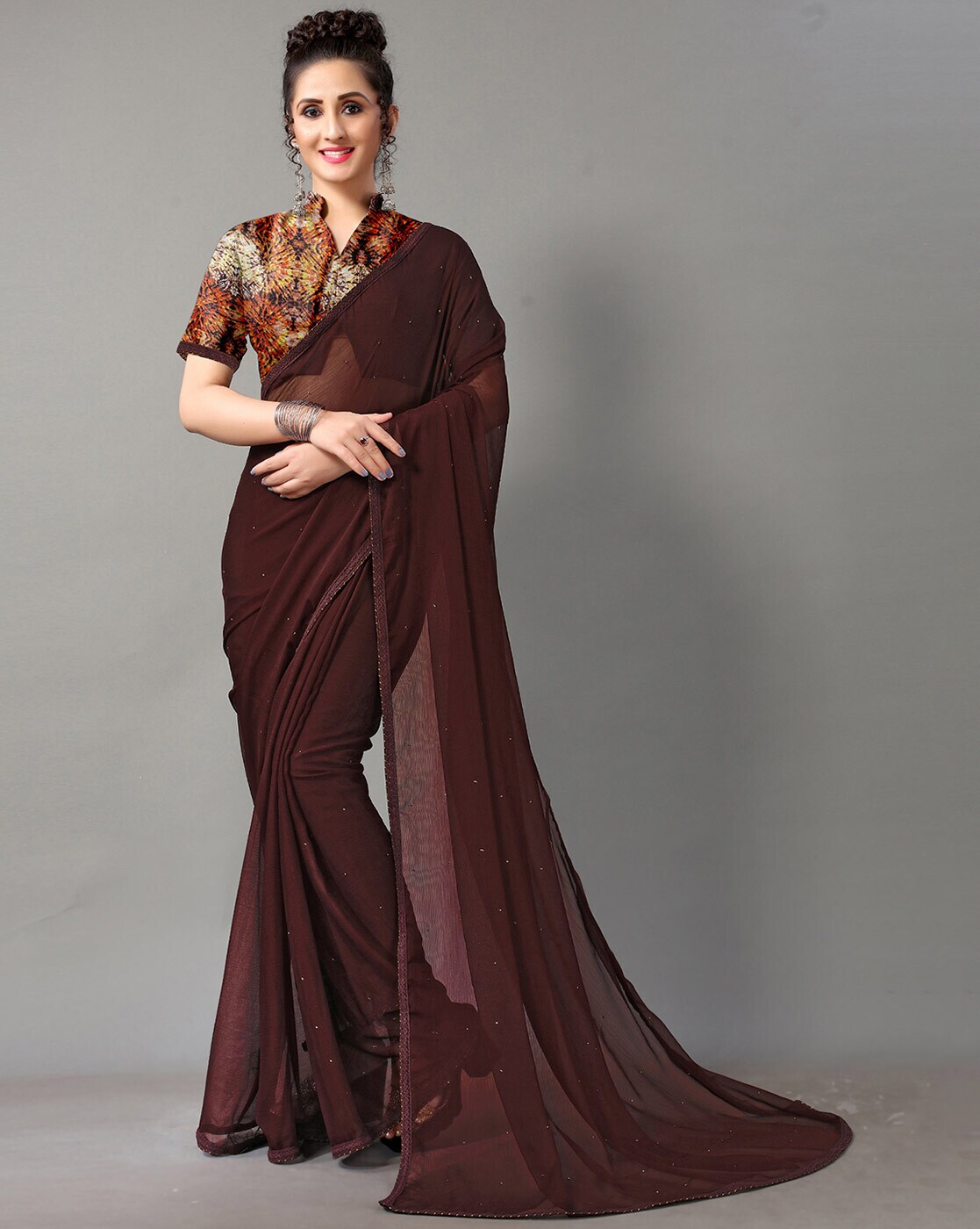 Chettinad Cotton Sarees with Body Light Chocolate Colour with Double Pet  Jari Border – SareesZone