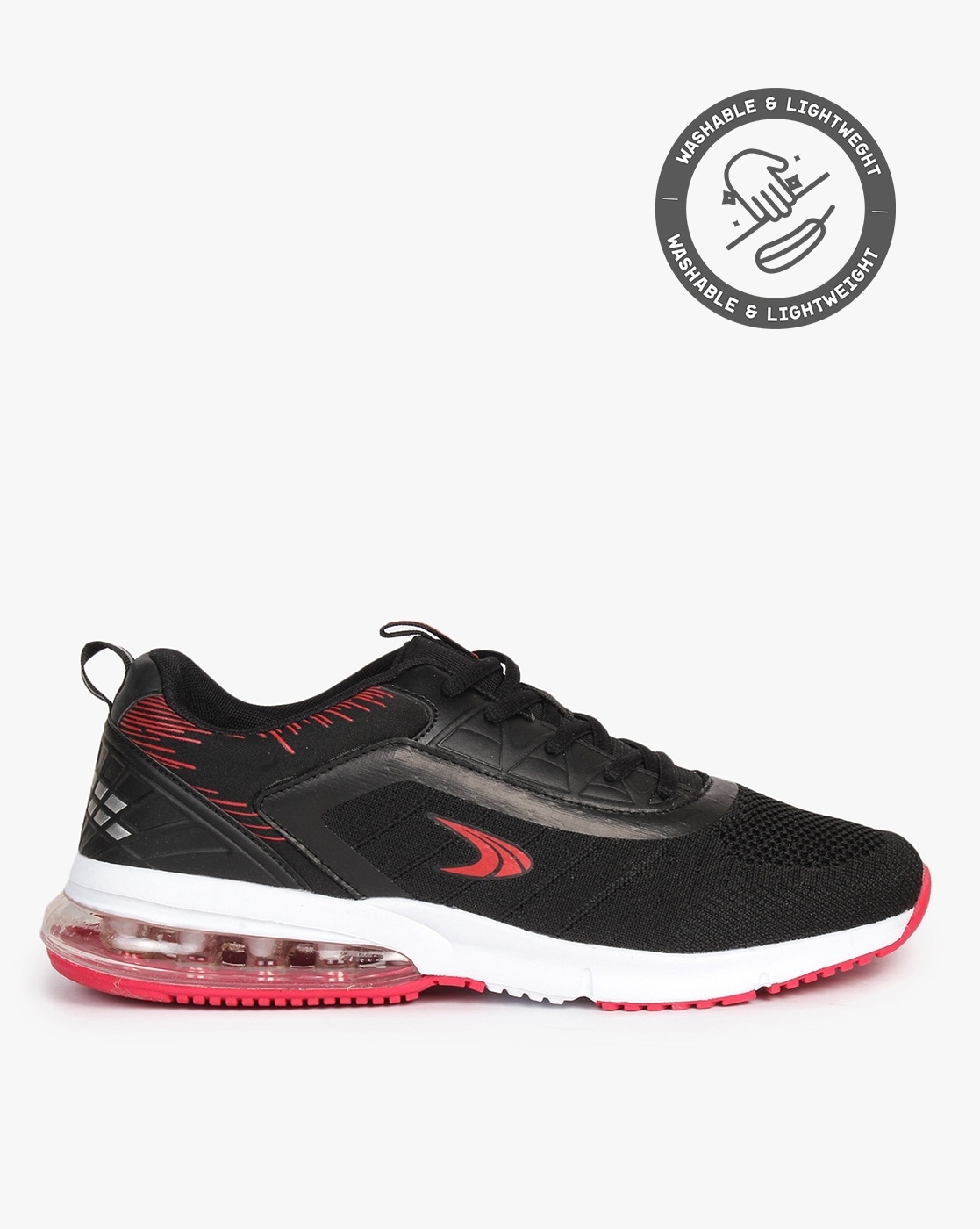 Red and black hot sale running shoes womens