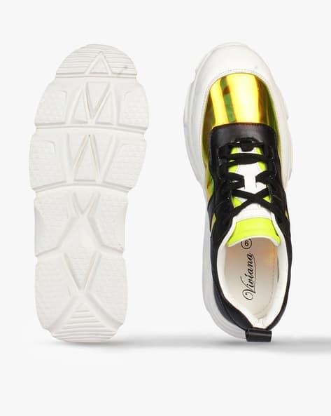 Colourblock Panelled Lace-Up Shoes