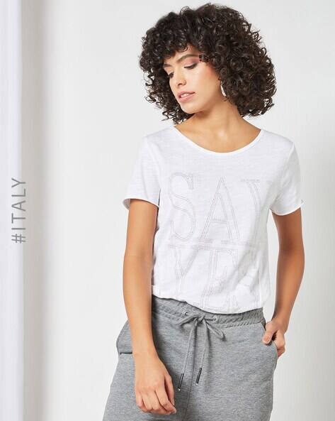 Embellished Crew-Neck Cotton T-shirt