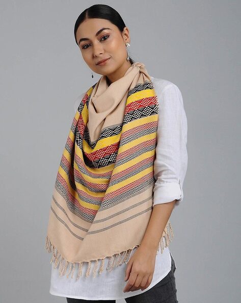 Chevron Handloom Ahimsa Silk Stole Price in India