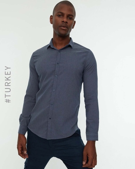 Buy Navy Blue Shirts for Men by TRENDYOL Online