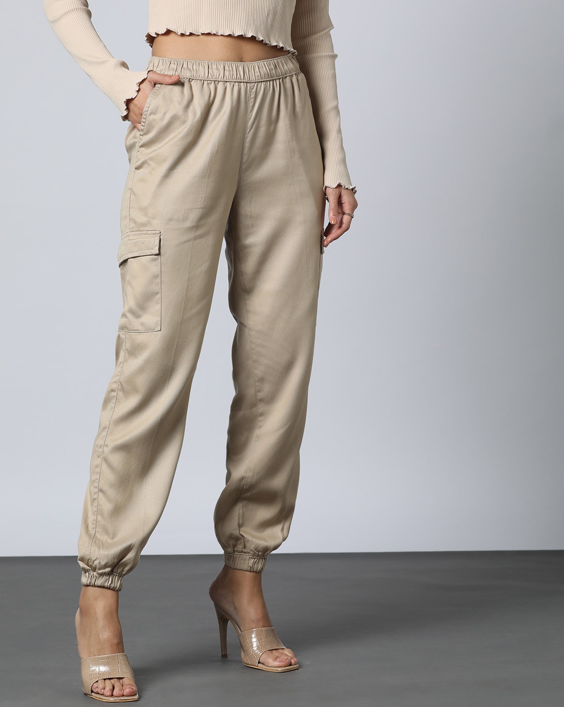 WOMEN LATEST CARGO TROUSERS WIDE LEG DENIMS CARGO PANTS  SIT ABOVE   NONSTRETCH FIT