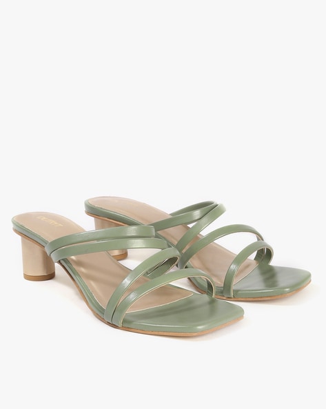 Sage green strappy cheap heels