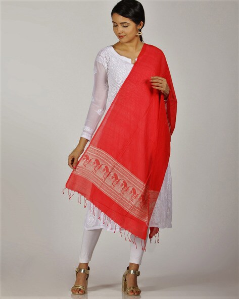 Cotton Handloom Baluchari Weave Stole Price in India