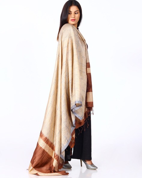 Handloom Pure Silk Stitched Shibori Dupatta Price in India