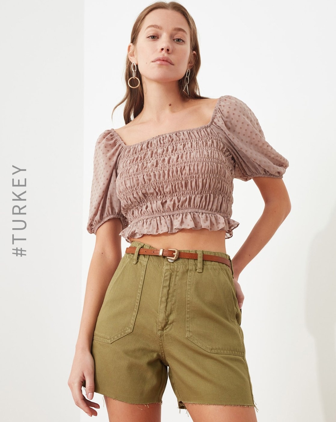 Buy Khaki Shorts for Women by TRENDYOL Online