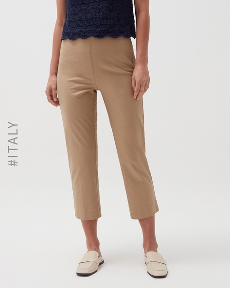 LTS Tall Women's Stone Brown Lightweight Twill Cropped Trousers | Long Tall  Sally