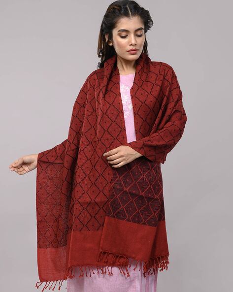 Handloom Merino Wool Reversible Stole Price in India