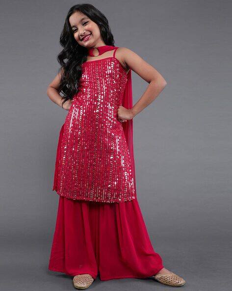 Buy Pink Ethnic Wear Sets for Girls by Aks Kids Online | Ajio.com