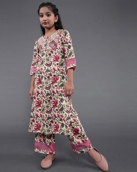 Buy Cream Ethnic Wear Sets for Girls by Aks Kids Online | Ajio.com