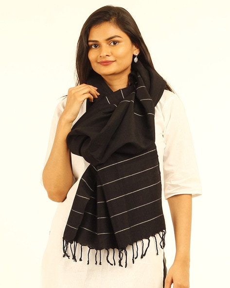 Striped Stole with Tassels Price in India