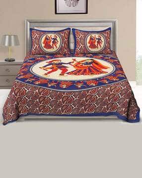 uniqchoice 150 TC Novelty Print Bedsheet with Pillow Cover-picture-47