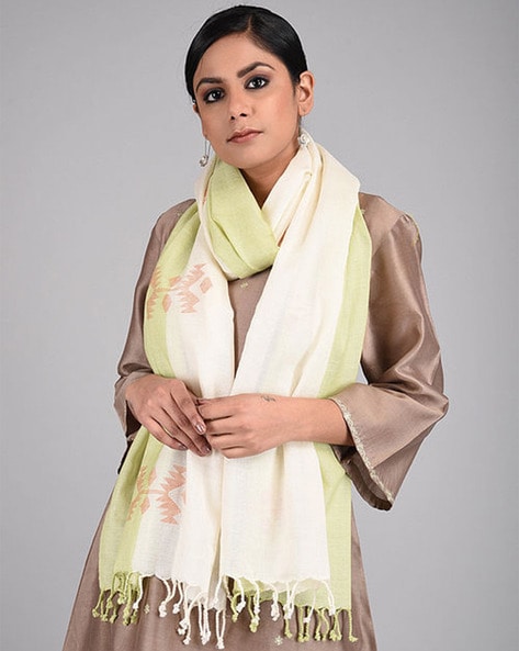 Handloom Merino Wool Jamdani Stole Price in India