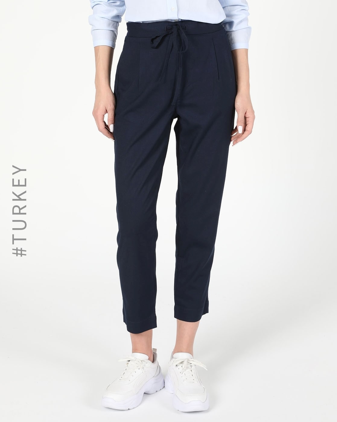 Buy Vero Moda Women Navy Loose Fit Solid Bootcut Trousers  Trousers for  Women 5418756  Myntra