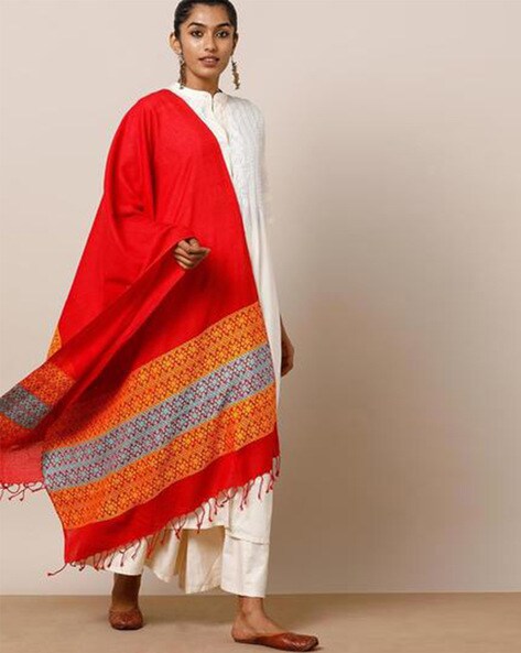 Handloom Cotton Ahimsa Silk Stole Price in India