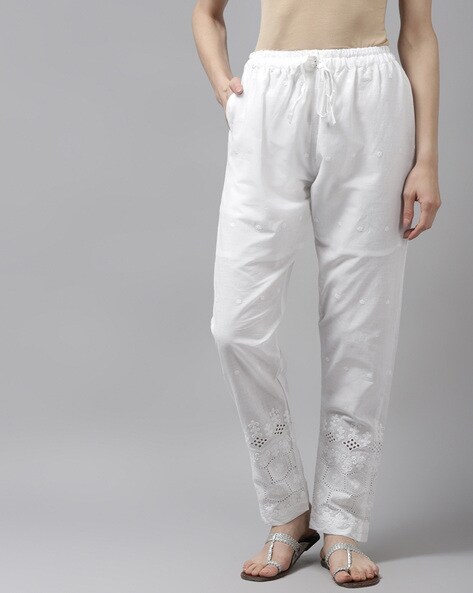 Straight Pants with Lace Bottom Price in India