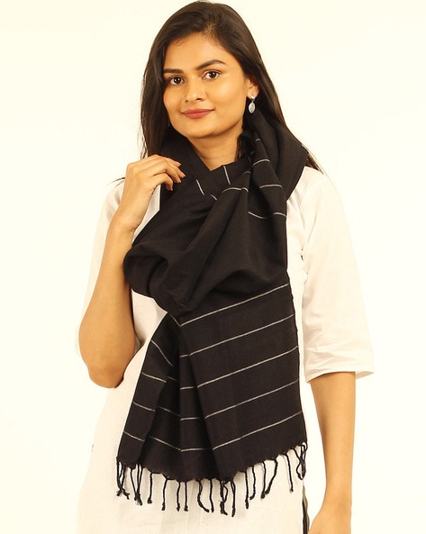 Striped Stole with Tassels Price in India