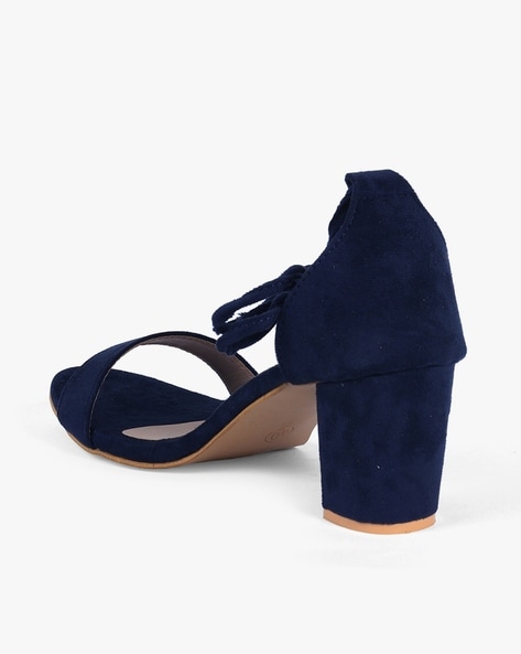 Navy blue heeled cheap sandals