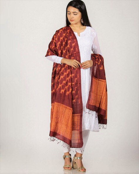 Handloom Woven Shibori Silk  Dupatta Price in India