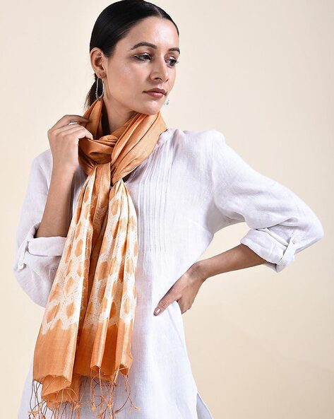 Handloom  Woven Shibori Silk Stole Price in India