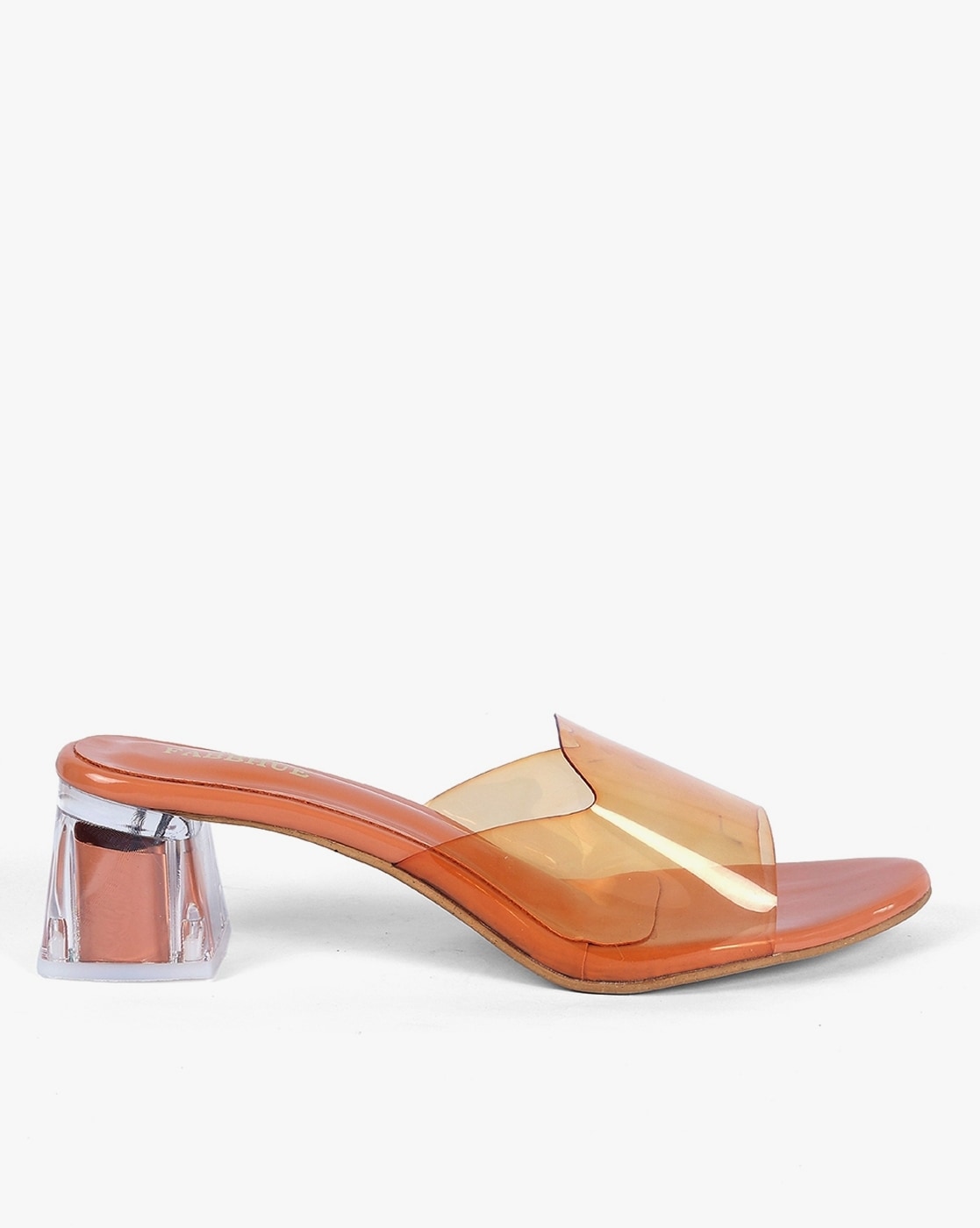 Lacey Orange Block Heel Pumps