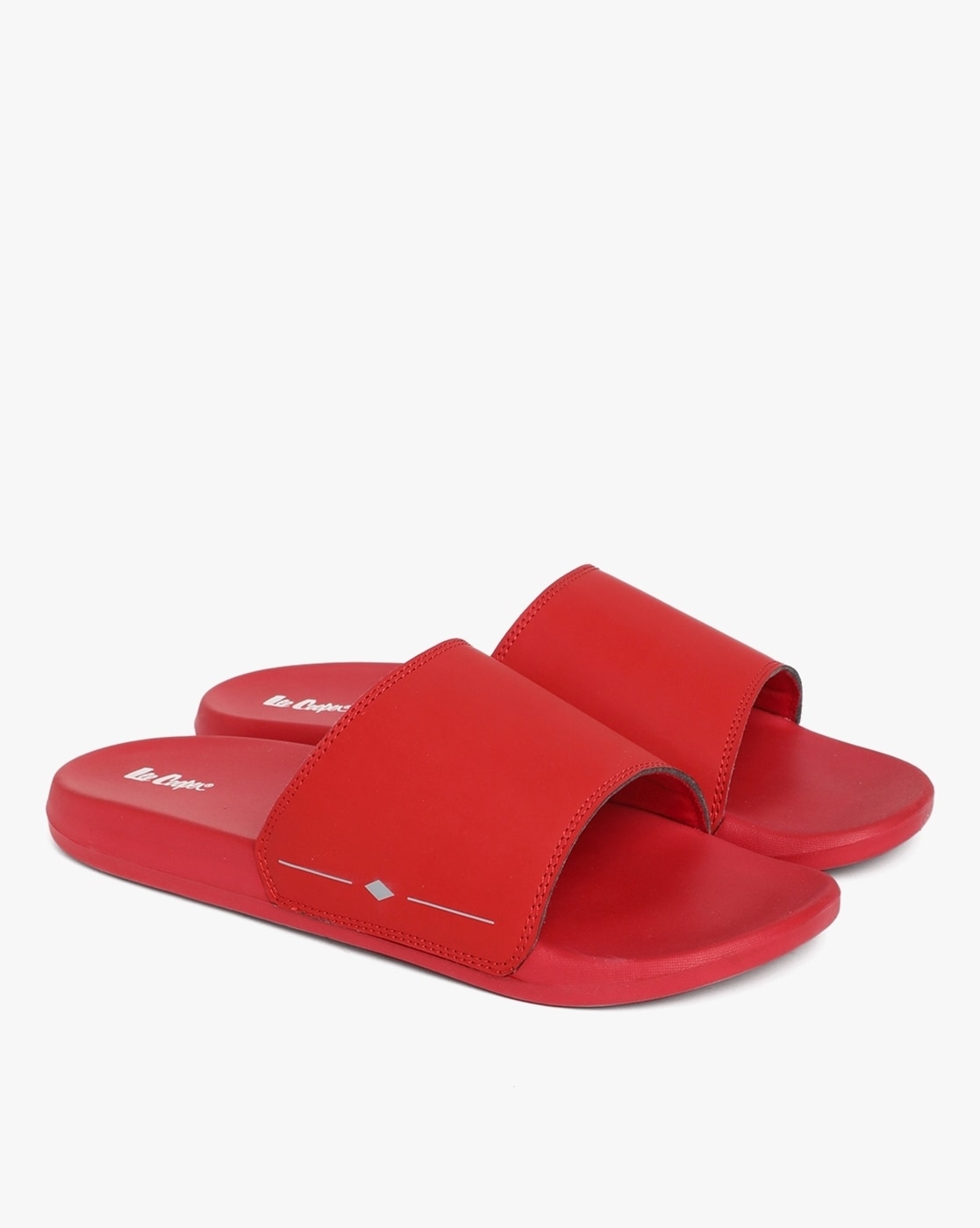 Red best sale flip flops