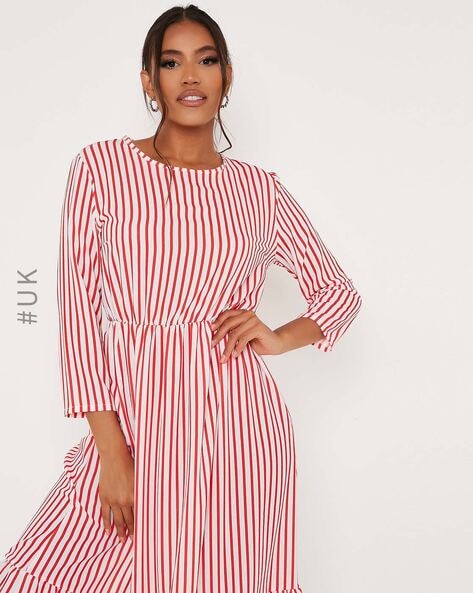 Buy Red u0026 White Dresses for Women by I Saw It First Online | Ajio.com