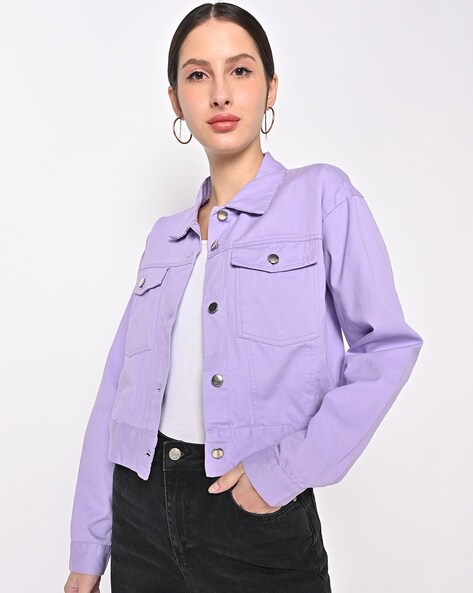 Lilac Double Breasted Blazer Jacket With Gold Buttons – Styledup.co.uk