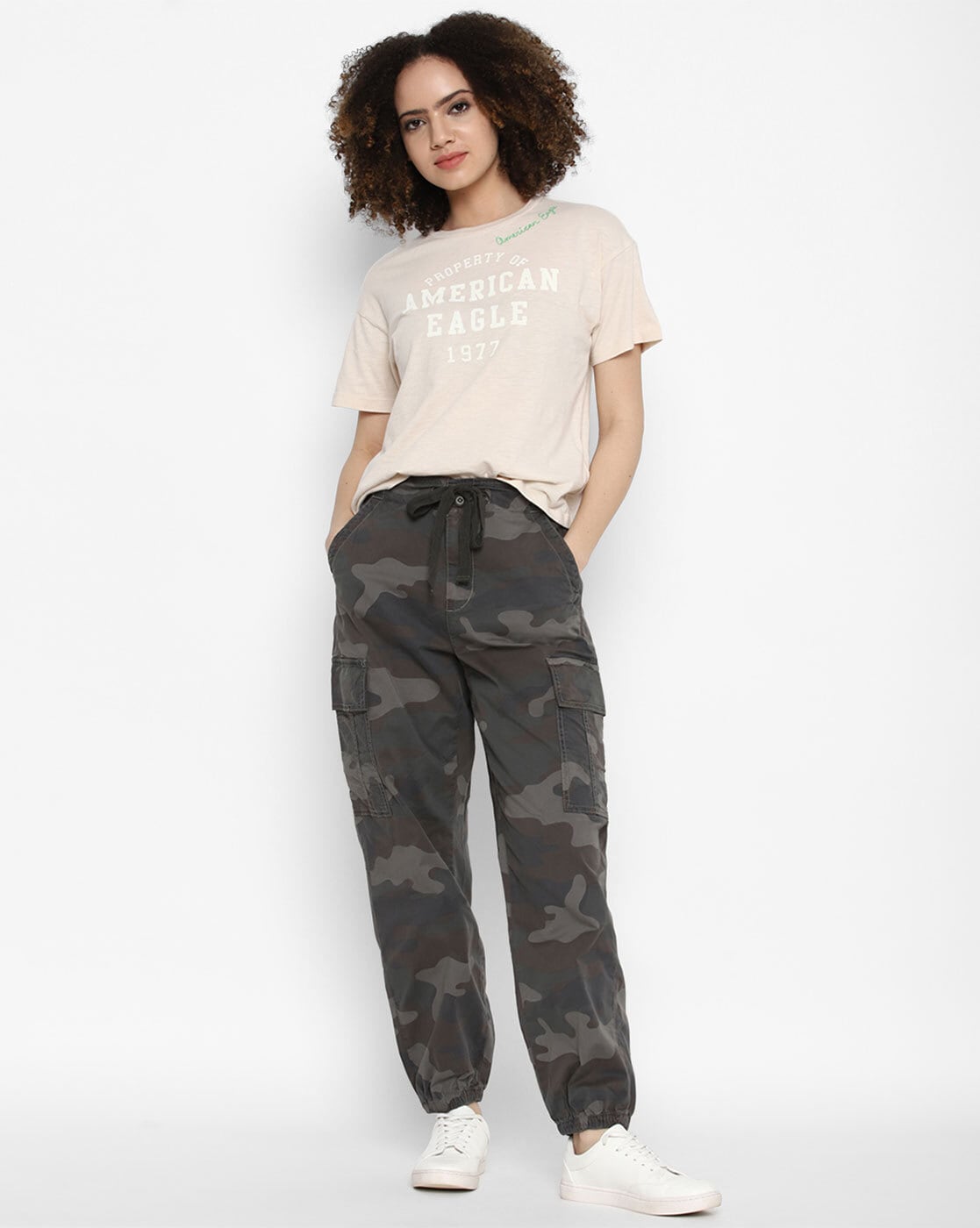 Buy American Eagle Women Multicoloured Relaxed Mom Jogger Online  605445