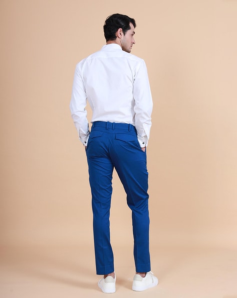 Buy Mens Slim Fit Polycotton Trouser Formal Pant for Men 28 Blue at  Amazonin