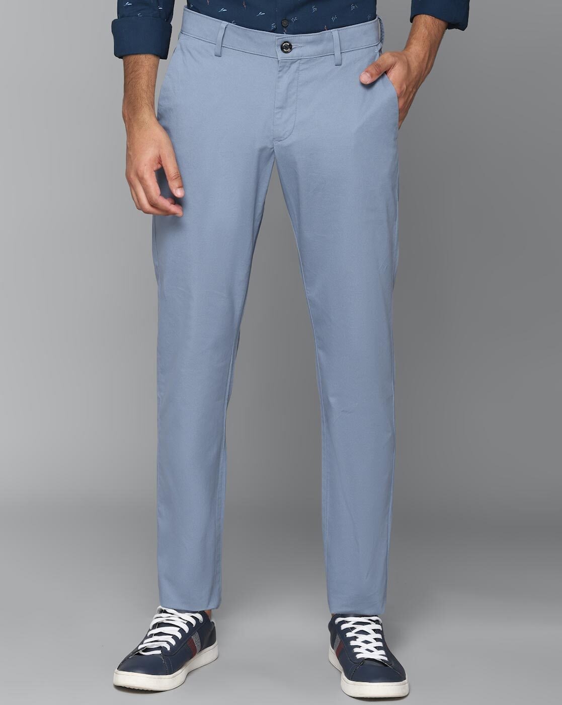 Allen Solly Trousers  Chinos Allen Solly Blue Trousers for Men at  Allensollycom