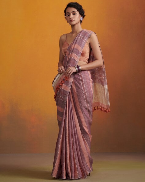 Buy Gold Sarees for Women by PRATHAM BLUE Online | Ajio.com