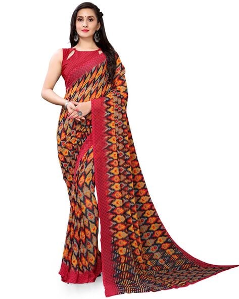 Shop online Fancy Designer Women's Chiffon Printed Saree – Lady India