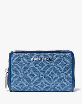 Buy Michael Kors Small Logo Jacquard Wallet | Black Color Women | AJIO LUXE