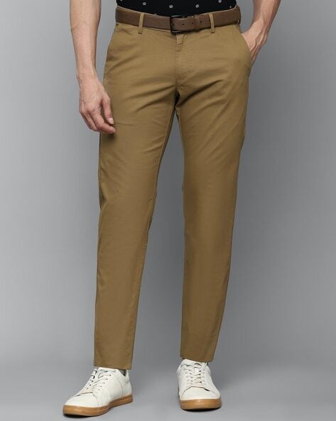 Buy Men Beige Comfort Fit Solid Formal Trousers Online  23306  Allen Solly