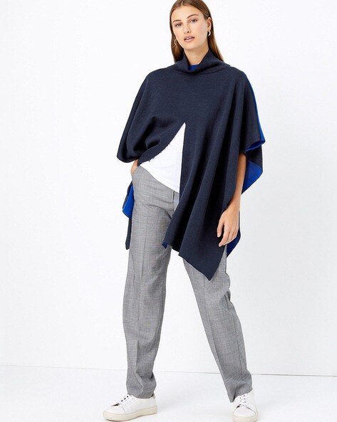 High-Neck Poncho with Cut-Outs Price in India
