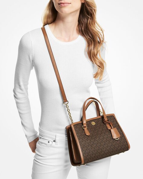 Buy Michael Kors Chantal Small Logo Messenger Bag | Tan Color Women | AJIO  LUXE