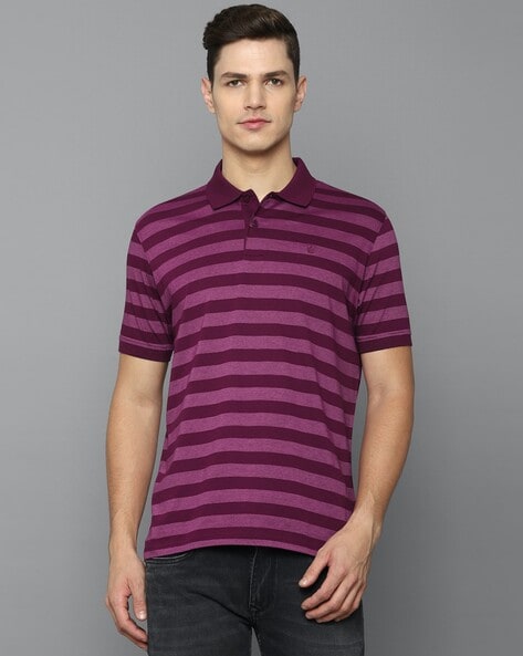 Buy Louis Philippe Men's Striped Regular fit Polo