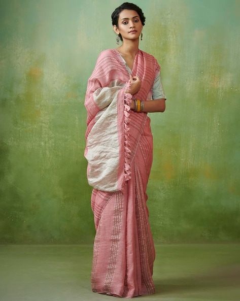 Trendy Modern Linen Saree