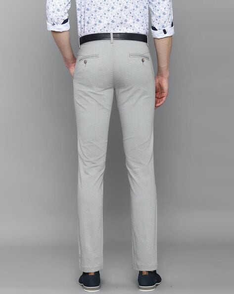 Buy Tommy Hilfiger Men Grey Mid Rise Textured Formal Trousers - NNNOW.com