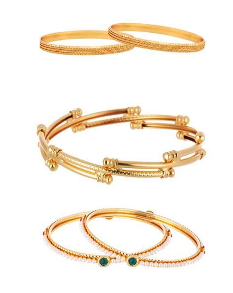 Zeneme Set of 5 Gold-Plated Bangles