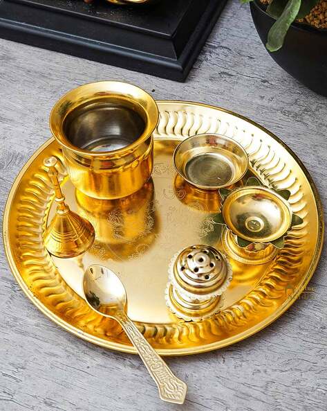 Gold plated deals pooja thali