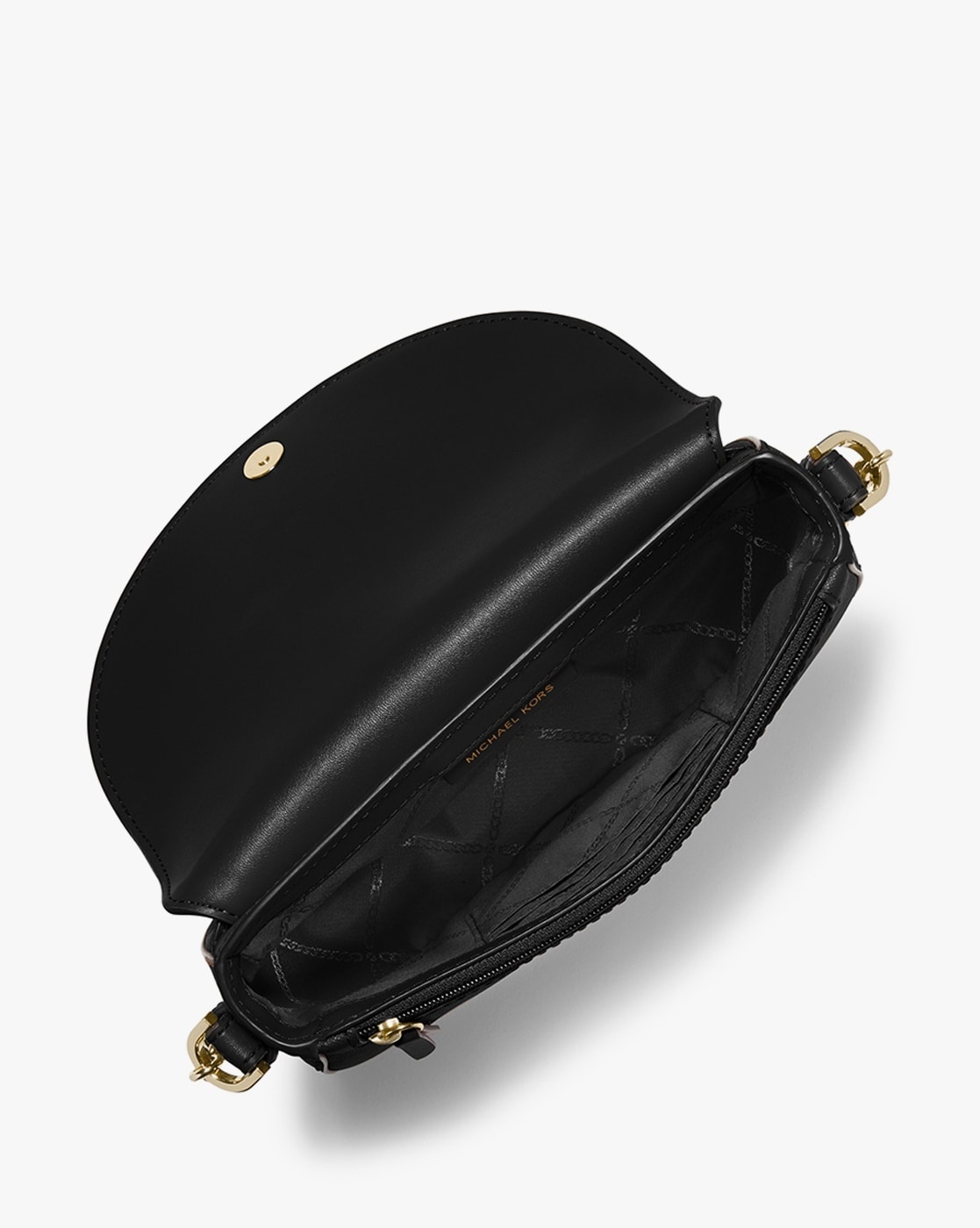 Michael Kors Jet Set Large Saffiano Leather Crossbody Bag - Black/Gold •  Price »