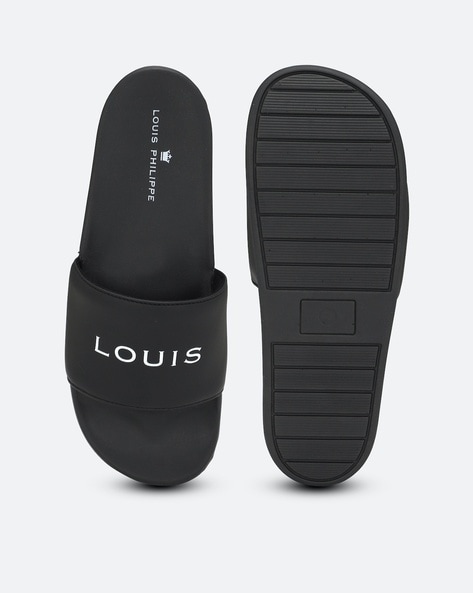 Men Black Print Flip Flops