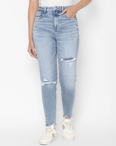 Light washed ripped hot sale jeans american eagle